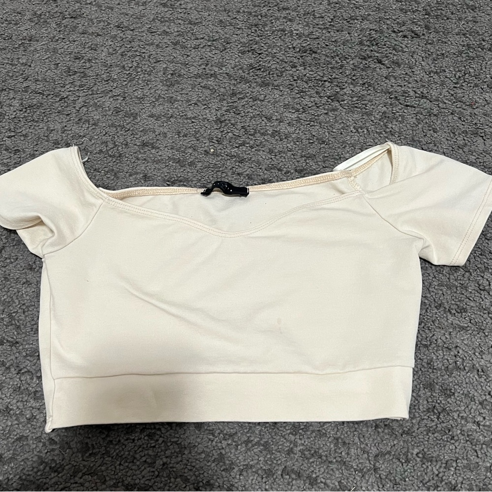 Off the shoulder cream crop top